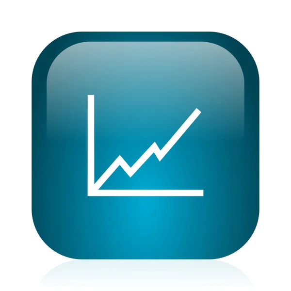 Chart blue glossy internet icon — Stock Photo, Image