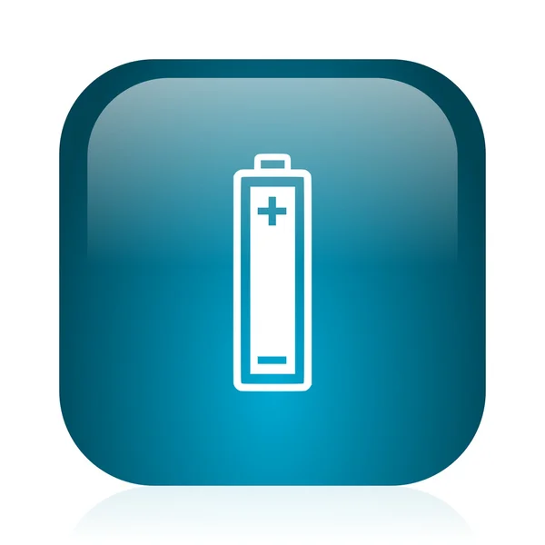 Batteria blu lucido icona internet — Foto Stock