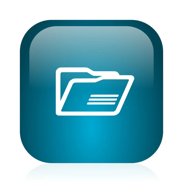 Folder blue glossy internet icon — Stock Photo, Image