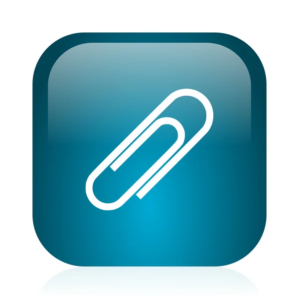 Clipe de papel azul brilhante ícone de internet — Fotografia de Stock