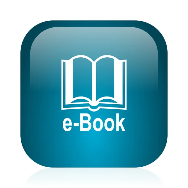 Blauw glanzend internet boekpictogram — Stockfoto