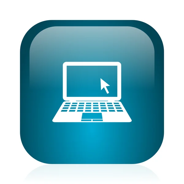 Computer blue glossy internet icon — Stock Photo, Image
