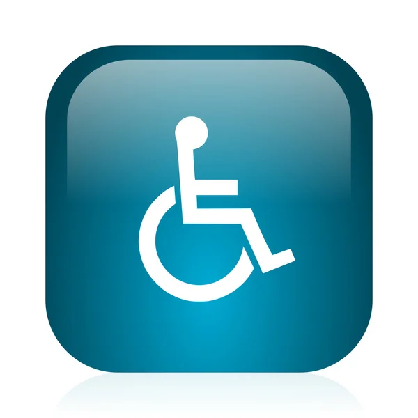 Wheelchair blue glossy internet icon — Stock Photo, Image