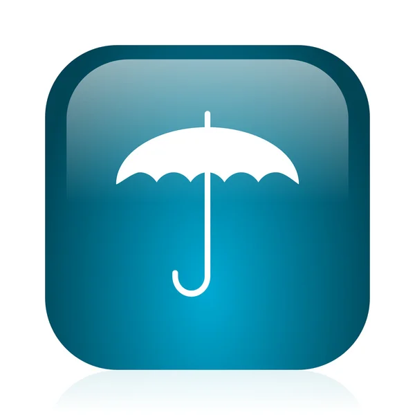 Зонтик синий глянцевый значок интернета — стоковое фото