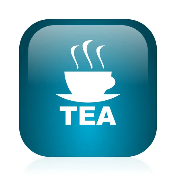 Tea blue glossy internet icon — Stock Photo, Image