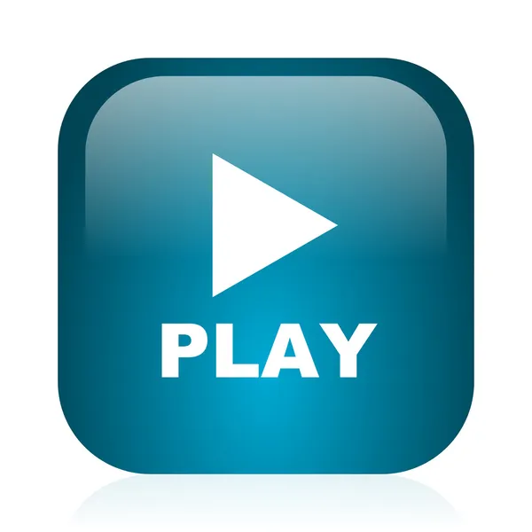 Play blue glossy internet icon — Stock Photo, Image