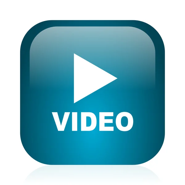 Video blue glossy internet icon — Stock Photo, Image