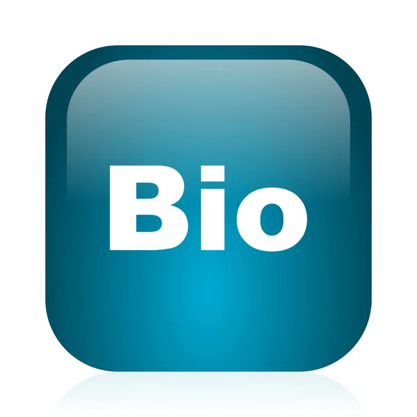 Bio blue glossy internet icon — стоковое фото