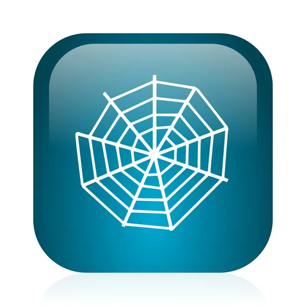 Spider web blauw glanzend internet pictogram — Stockfoto