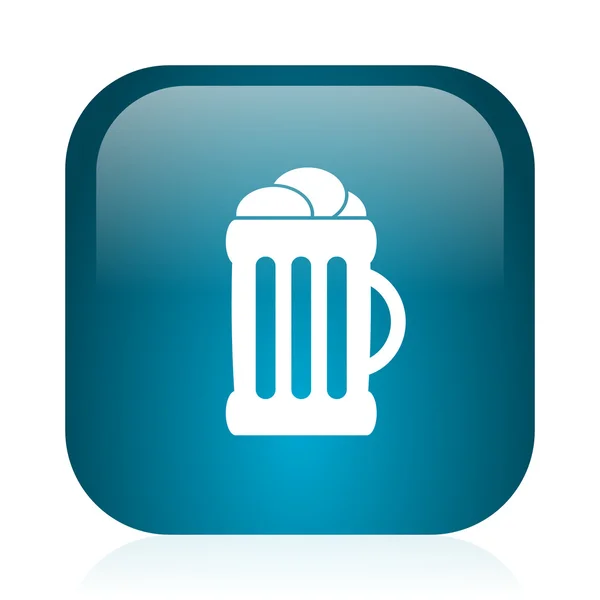 Beer blue glossy internet icon — Stock Photo, Image