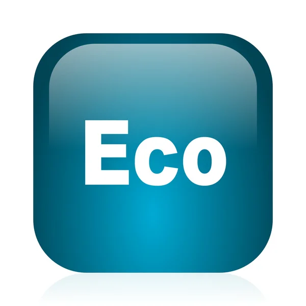 Eco blauw glanzend internet pictogram — Stockfoto
