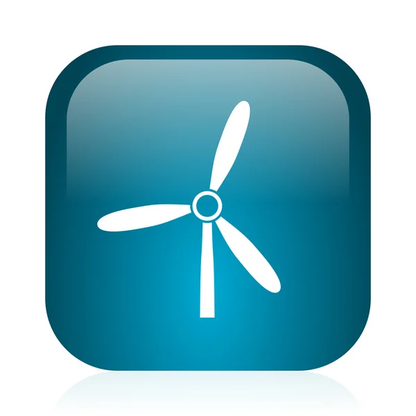 Mulino a vento blu lucido icona internet — Foto Stock