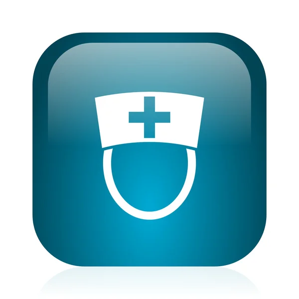 Enfermera azul brillante icono de Internet —  Fotos de Stock