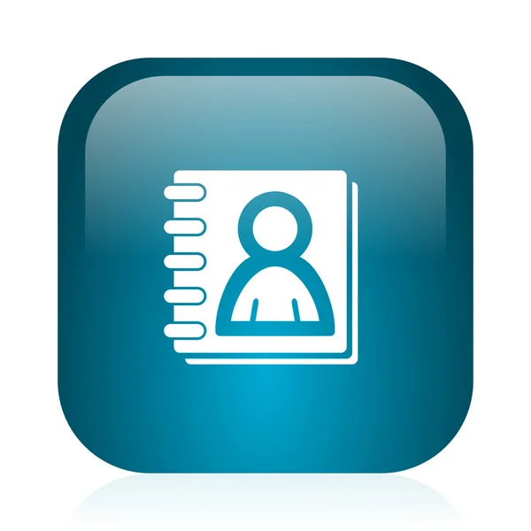 Address book blue glossy internet icon — Stock Photo, Image