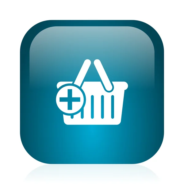 Winkelwagen blauwe glanzende internet-pictogram — Stockfoto