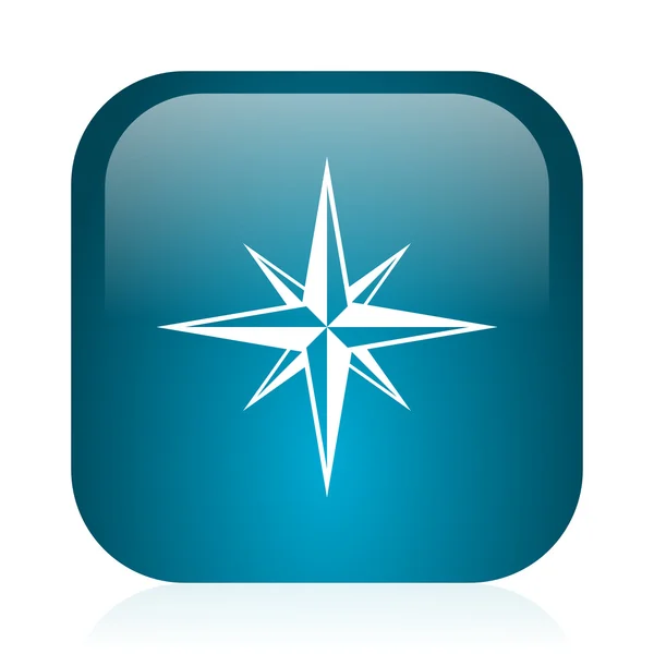 Kompas blauw glanzend internet pictogram — Stockfoto