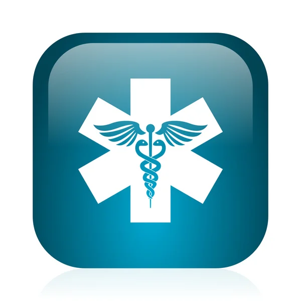 Emergency blue glossy internet icon — Stock Photo, Image