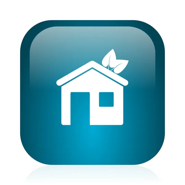 Casa ícone de internet brilhante azul — Fotografia de Stock