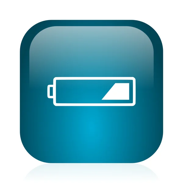 Batterieblaues Hochglanz-Internet-Symbol — Stockfoto