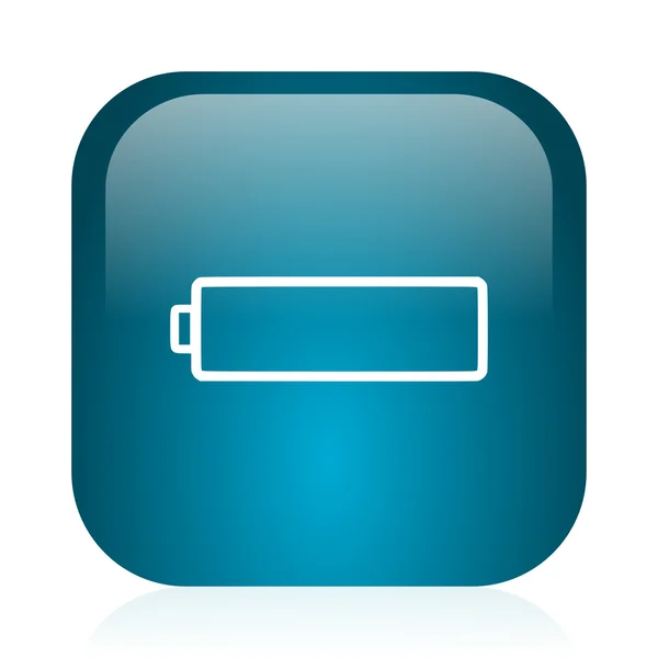 Battery blue glossy internet icon — Stock Photo, Image