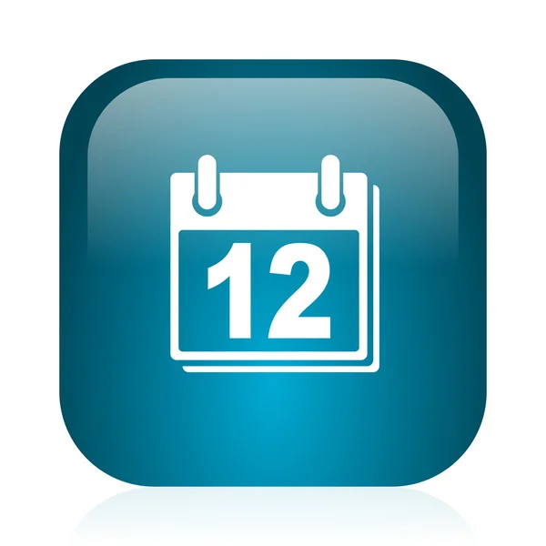 Kalender blaues Hochglanz-Internet-Symbol — Stockfoto