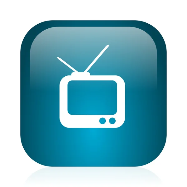 TV azul brillante icono de Internet —  Fotos de Stock