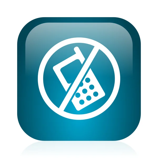 No phone blue glossy internet icon — Stock Photo, Image
