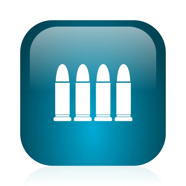 Munition blaues Hochglanz-Internet-Symbol — Stockfoto
