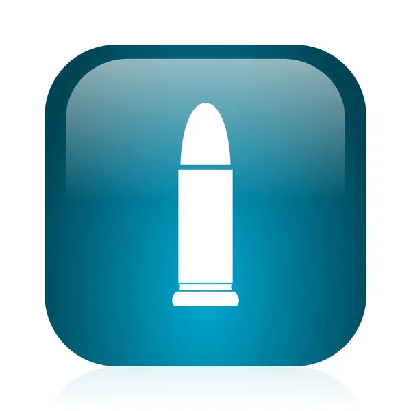 Munition blaues Hochglanz-Internet-Symbol — Stockfoto