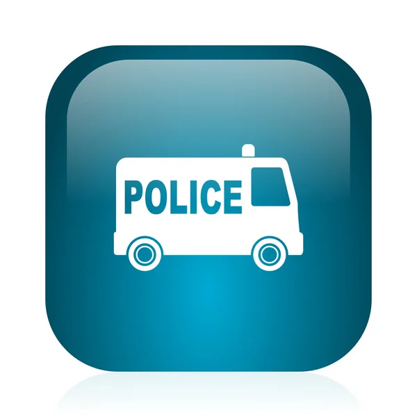 Police blue glossy internet icon — Stock Photo, Image