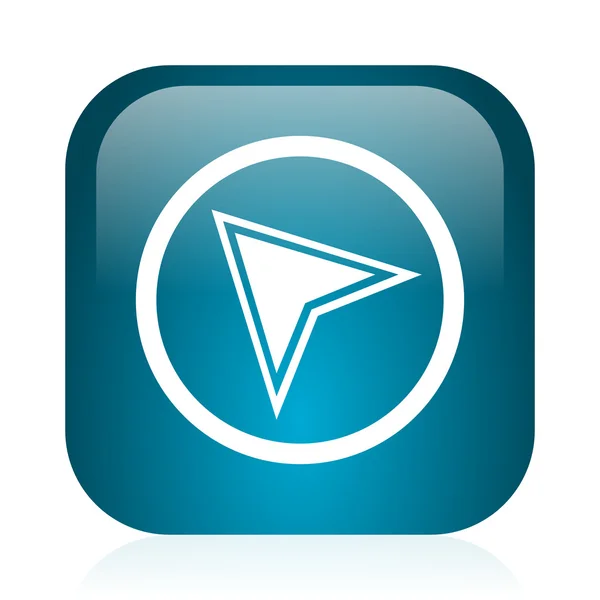 Navigation blue glossy internet icon — Stock Photo, Image