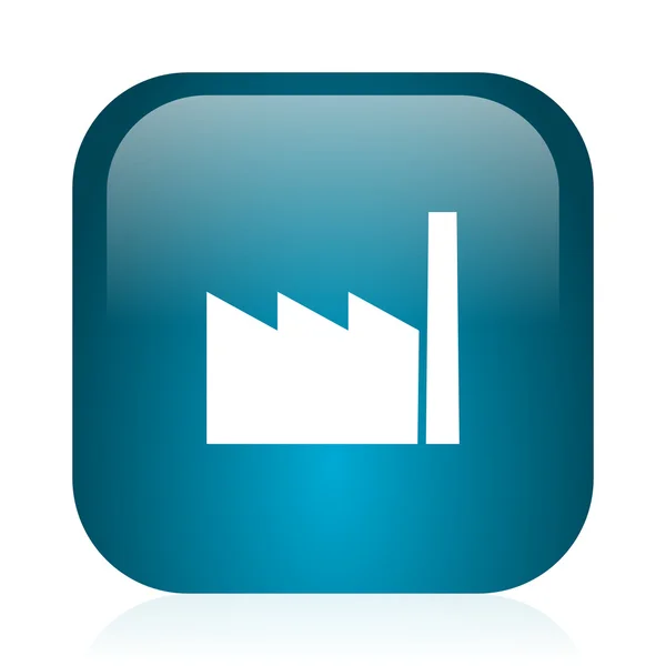 Factory blue glossy internet icon — Stock Photo, Image