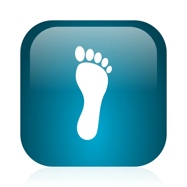 Foot blue glossy internet icon — Stock Photo, Image