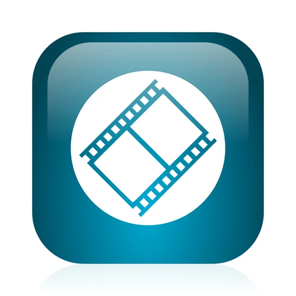 Film blaue Hochglanz-Internet-Ikone — Stockfoto