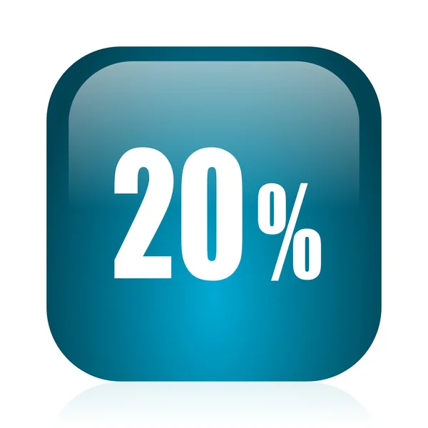 20 percent blue glossy internet icon — Stock Photo, Image