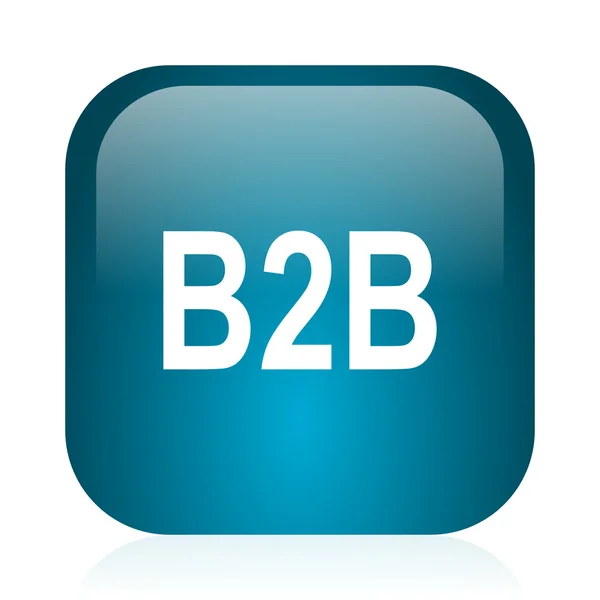 B2b blaues Hochglanz-Internet-Symbol — Stockfoto