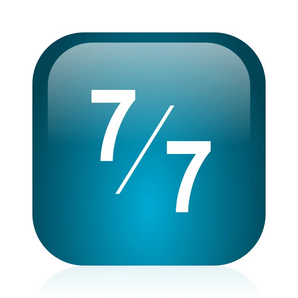 7 per 7 blue glossy internet icon — Stock Photo, Image