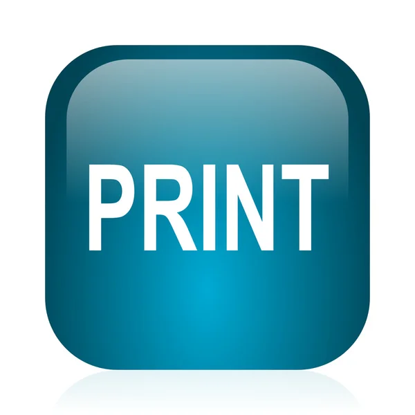 Imprimir azul brillante icono de Internet —  Fotos de Stock
