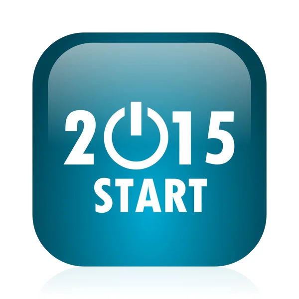 New year 2015 blue glossy internet icon — Stock Photo, Image