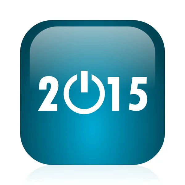 Nuevo año 2015 azul brillante icono de Internet —  Fotos de Stock