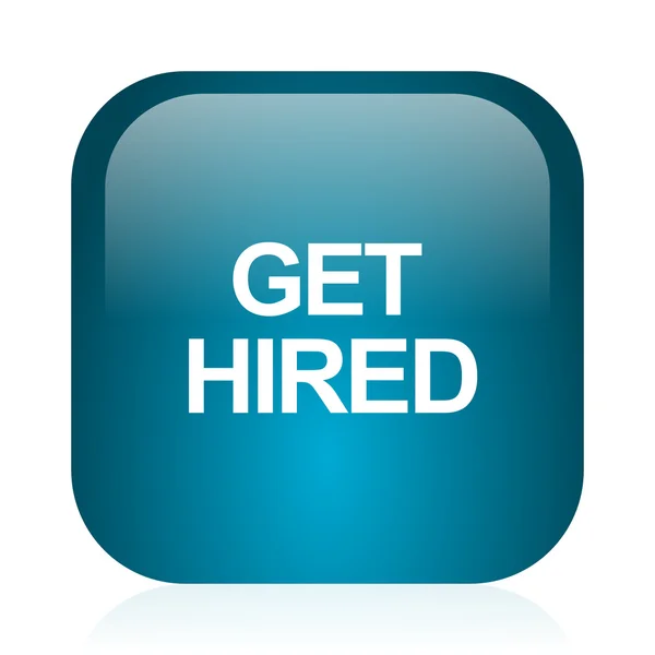 Get hired blue glossy internet icon — Stock Photo, Image