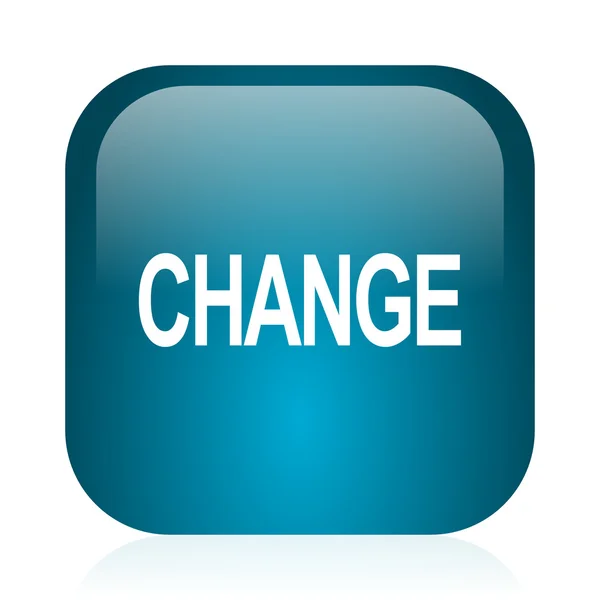 Change blue glossy internet icon — Stock Photo, Image