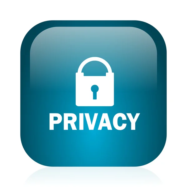 Privacy blauw glanzend internet-pictogram — Stockfoto