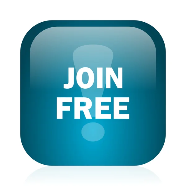 Join free blue glossy internet icon — Stock Photo, Image