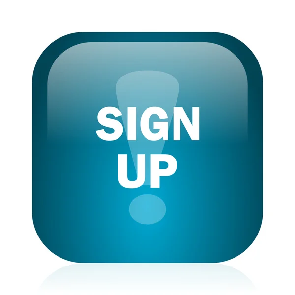 Sign up blue glossy internet icon — Stock Photo, Image