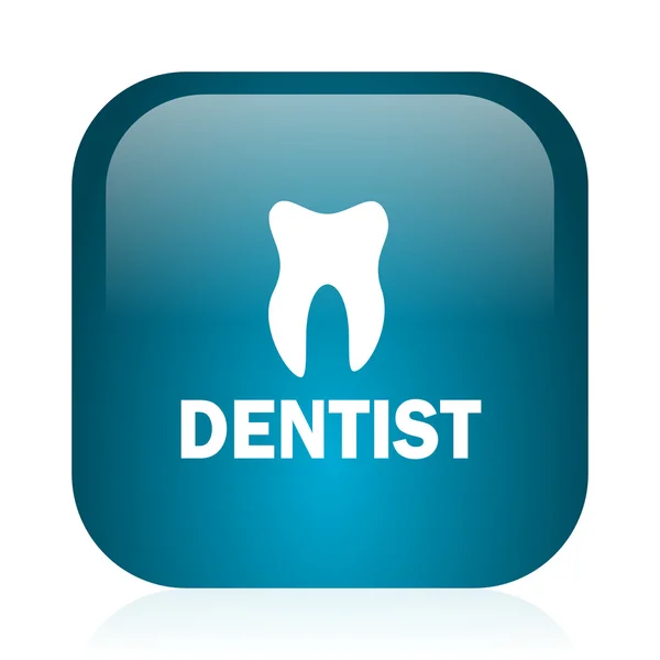 Dentiste bleu brillant icône internet — Photo