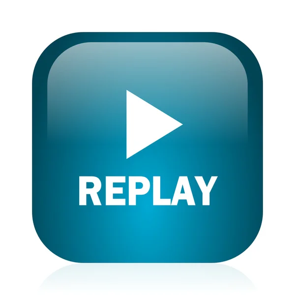 Replay blue glossy internet icon — стоковое фото