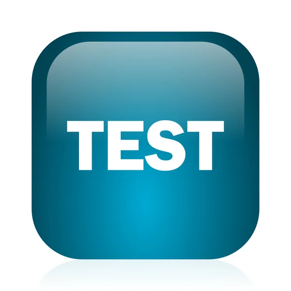 Test blue glossy internet icon — Stock Photo, Image