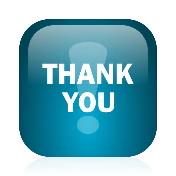 Thank you blue glossy internet icon — Stock Photo, Image