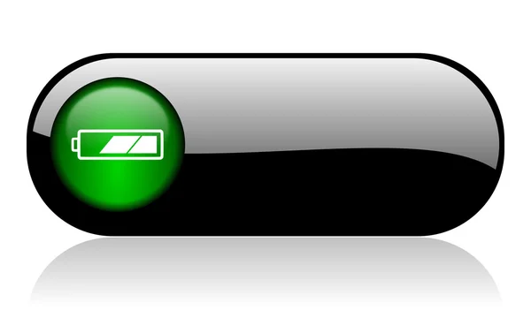 Bateria banner brilhante preto — Fotografia de Stock